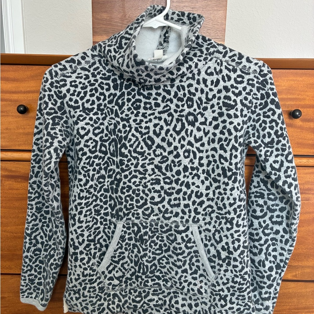 Crewcuts Funnel Fleece Sweater Cheetah L